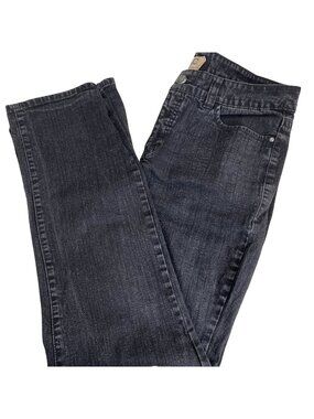VAC Womens Jeans Vintage Style Gray Distressed Denim Embroidered Pockets Size 14